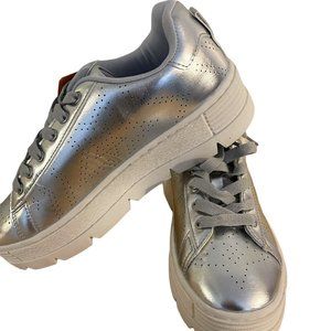 platform shoes silver size 11 medium